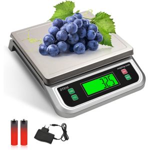 Balance Cuisine Professionnelle 40kg /88lb Acier Inoxydable Balance De Cuisine Avec 6 Unit&eacute;s G,Oz,Lb,Kg,Ml,Milk Ml Balance Alimentaire Avec &Eacute;cran Lcd R&eacute;tro&eacute;clair&eacute; Fonction Tare Et Pcs Argent - Neuf