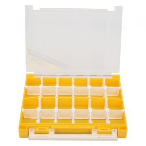 Boite De Rangement Double Face Pour Materiel De Peche, Plateau De Rangement Amovible, Compartiments Pour Leurres, Hamecons, Etui De Rangement Jaune - Neuf