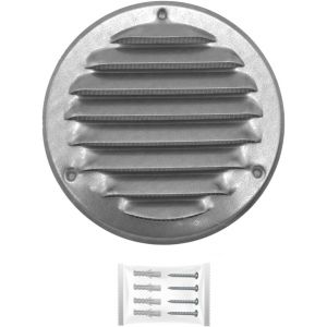 Grille Aeration Galvanisé Ø 100mm avec Moustiquaire ¿ Evacuation Caches Tuyau Ventilateur ¿ d'Extraction Ventialtion ¿ Exterieur Interieur ¿ Gaine Cache Extracteur d'air VMC ¿ Climatiseur - Neuf