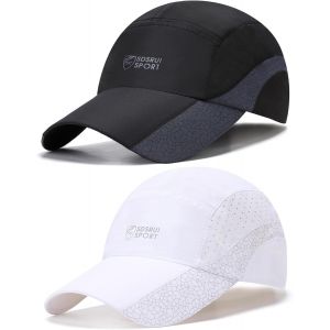 Sept-Lot De 2 Casquette De Baseball À Séchage Rapide Pour Homme Femme, Casquette De Running Sport À Ultralégère Et Pliable, Casquette De Golf De Anti-Soleil Réglable Respirant Pour Randonnée Pêcheur - Neuf