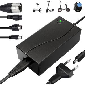 Chargeur Trotinette Electrique, 42v 2a Chargeur Hoverboard Avec 4 Connecteurs, 36v Universel Trottinette Batterie Chargeur Pour Scooter Électrique, Planche À Dérive, Monocycle, Xiaomi M365/Pro 2 - Neuf