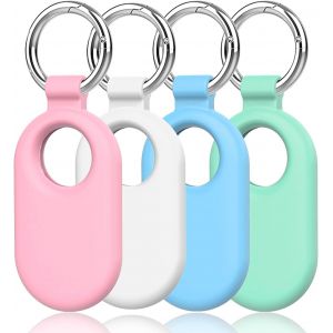 LETNERNY-tuis Silicone Pour Samsung Galaxy Smarttag 2 2023, Coque Avec Porte Cl&eacute; Anti-Chute R&eacute;sistant Aux Rayures Portable Protection Samsung Smarttag 2 Accessoires Lot De 4 (Combi2) - Neuf