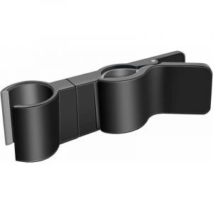 Support de douche coulissant (noir, diamètre réglable 20-25 mm) pour douche à tige, support de douche, support de douche à main remplaçable, support de douche, sans perçage - Neuf