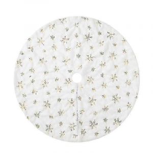 Jupe de sapin de No&euml;l en fausse fourrure, flocon de neige, d&eacute;coration de No&euml;l en peluche blanche - Neuf