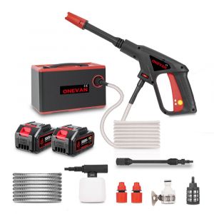 Nettoyeur haute pression &eacute;lectrique 220 Bar 2en1 pour lavage de voiture, outil de nettoyage puissant pour jardin avec 2 batteries - Neuf