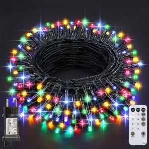 Guirlande Lumineuse De No&euml;l, 26.2m 220 Led Lumi&egrave;res De No&euml;l Int&eacute;rieur Et Ext&eacute;rieure, 8 Modes Et Fonction M&eacute;moire Guirlande Lumineuse Sapin Pour Balcon, Jardin, Maison D&eacute;coration - Multicolore - Neuf