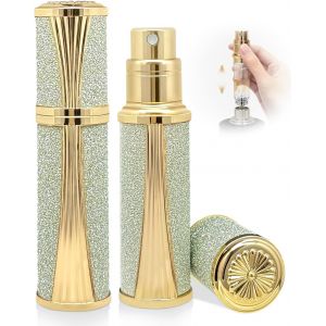 Atomiseur De Parfum-Nouvelle Coque-Bouteille De Voyage Rechargeable À Bas Flacon Pulvérisateur Mini Taille Luxe Mode Brillant 5 Ml Rempli Étanche Avion Portable (Luxe Léger,Brillant - Neuf