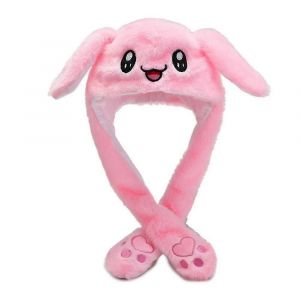 Drôle Lapin Femmes Chapeau En Peluche Mobile Lapin Oreilles Chapeau Doux Peluche Pop Up Oreilles Cap-Rose - Neuf