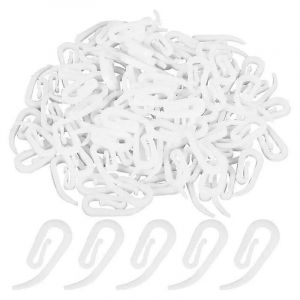 100pcs / Set Rideau Crochets Suspendus Anneau Fenêtre Rideau Cintre Crochets Crochet De Rideau En Plastique Blanc Pour Voiture Bureau À Domicile Rideau - Neuf