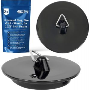 Bouchons D'Évier Universels, Lot De 2, Pour 1-3/4U201C Et 1-1/2U201C Écoulements, Ø 43 39 Mm, Pvc, Bouchon D'Évier De Cuisine, Bouchon D'Évier De Vidange Pour Lavabo Et Év[POU8806096] - Neuf