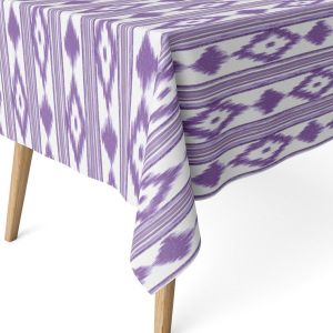 Sjzg-Nappe Anti-Taches Pour Table Rectangulaire Taille 140 X 140 Cm - Nappe Anti-Taches Au Toucher Extra Douce Et Imperm&eacute;able, Couleur Lilas - Neuf