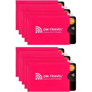 NSIECD-Etui Carte Bancaire Anti Piratage. Porte Carte Antivol Anti Fraude. Etui Protection Carte Bancaire sans Contact. Porte Carte Bancaire Anti Piratage (RFID Pochette Carte 10 Rose) - Neuf