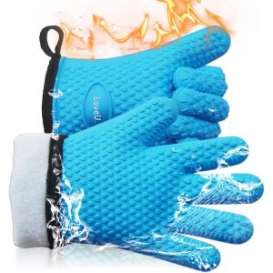 KAL-Gants De Four, Gant De Cuisine Double Couche En Silicone Et Coton, Étanche Et Anti-Chaleur, Manique Antidérapante Pour Cuisine, Pâtisserie, Cuisson Et Barbecue - Neuf