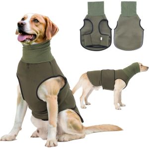 Kalanka-Veste Pour Animaux Anxieux Avec Chapeaux Bandanas Manteau Anti-Anxiété Pour Chien Maille Respirante Bande Auto-Agrippante Et Réflecteur Apaiser Les Peurs Et La Nervosité Du Chien (Olive M) - Neuf