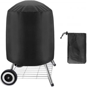 Bâche imperméable pour barbecue d'extérieur, housse anti-poussière pour four portable de camping (noir, diamètre 61 cm, hauteur 72 cm) - Neuf