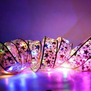&iquest;Or-Lumi&egrave;res Color&eacute;es&iquest;F&eacute;e des Lumi&egrave;res d'Arbre de No&euml;l Ruban, 16f - Neuf