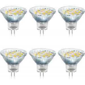 Kalanka-Mr11 Gu4 Led 2w Blanc Chaud 3000k, 120&deg; 250lm, Halog&egrave;ne Mr11 10w 20w &Eacute;quivalent, Ac Dc 24v 12v Spot Led Encastrable Gu4 35mm Pour Meuble Cuisine Camper, Non-Dimmable, Lot De 6 - Neuf