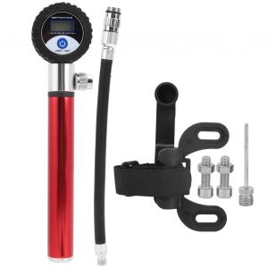 Pompe a air portable pour velo, gonfleur manuel de pneus, haute pression 120 psi, ecran LCD numerique, rouge - Neuf