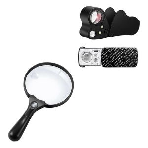 Paquet De 2 30x 60x 90x Bijoutiers Loupe Bundle Pour Les Personnes Âgées Lecture - Neuf