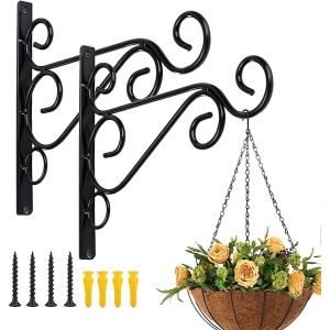 4 pièces en Fer Forgé de l'Usine Crochets de Mur avec des Vis, Style Rétro, Jardin, Balcon Lanterne de Décoration - Neuf