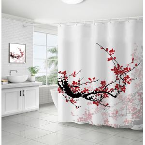 Rideau de douche nature, 70"" de large x 70"" de large, style oiseaux artistiques - Neuf
