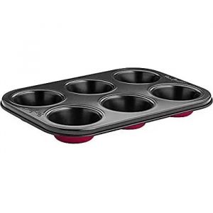 Moule A Gateau - Moule De Patisserie Lamart - Lt3071 - Plateau A 6 Muffins, 26cm X 18cm X 2,5cm, Rouge - Neuf