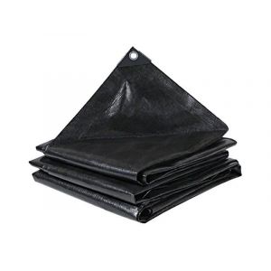 B&acirc;che De Protection Imperm&eacute;able En Poly&eacute;thyl&egrave;ne Noir 3 X 3 M Pour Camping Et Ext&eacute;rieur - Neuf