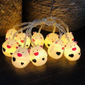 Jgd-Guirlande Lumineuse &Agrave; 10 Led En Forme De Vache Laiti&egrave;re Blanc Chaud 1,65 M - Neuf