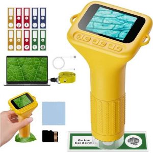 NOCOEX Microscope Portable 1000X pour Enfants - Cadeau &Eacute;ducatif avec &Eacute;cran 5,1 cm, 8 LED, Photos/Vid&eacute;os, Charge Type C. - Neuf