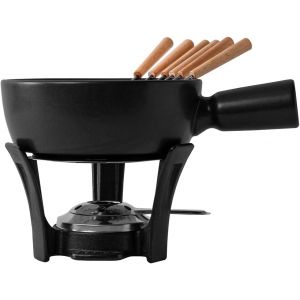 SUBZONAL-Boska Set &agrave; Fondue Nero/Caquelon de fondue avec 6 fourchettes/Support en fonte/Caquelon lavable au lave-vaisselle/Noir / 1 L - Neuf