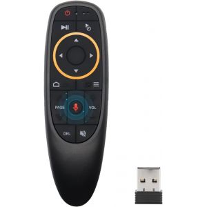 MEVRONISSHOP-G10S Air Souris T&eacute;l&eacute;commande PC T&eacute;l&eacute;commande Bluetooth 2,4 GHz Gyroscope 6 axes Commande vocale USB pour Smart TV PC Google Android TV Box - Neuf