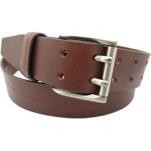 Ceinture Homme En Cuir Avec Boucle Doubles Pointes Couleurs Noir Marron Bleu Marine Cognac - Neuf