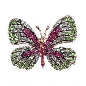 Femmes Papillon Broche Alliage Broche Mariage F&ecirc;te Bijoux Avec D&eacute;coration De Strass #3 - Neuf