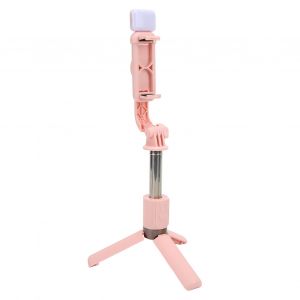 Perche A Selfie Anti-Tremblement, Portable, Rotation A 360¡Ã, Inclinaison A 270¡Ã, Trepied 7 Sections Avec Lumiere D'appoint Pour Tournage De Vlog - Neuf