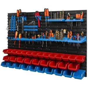 Panneau mural pour outils 115 x 78 cm avec 33 pcs Bo&icirc;te plastique - Neuf