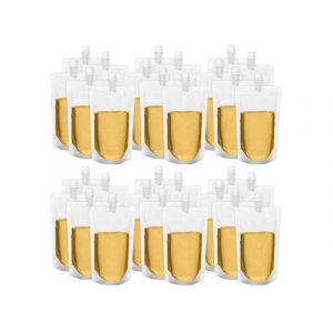Lot De 30 Sachets Transparents &Agrave; Bec Verseur De 250 Ml Avec Bouchon Anti-Fuite Pour Boissons - Neuf