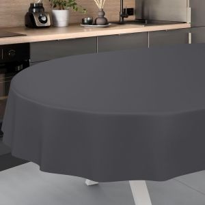 SJZG-Nappe En Toile Cir&eacute;e, Lavable, Pour Table De Jardin, Ext&eacute;rieur, Int&eacute;rieur, Ovale, Bord Coup&eacute;, Anthracite, 180 X 140 Cm - Neuf