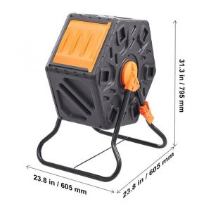 Composteur-Duoku-18,5 Gallons-Gobelet Rotatif Compact Avec Porte Coulissante, Composteur Sans Bpa Pour Jardin, Cuisine, Ext&eacute;rieur - Neuf