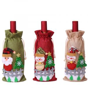 3 Pi&egrave;ces Le Jour De No&euml;l Approvisionnements De D&eacute;coration De No&euml;l En Toile De Jute - Neuf