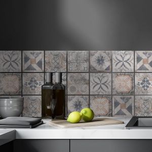 Eryi-32 Feuilles Mural Stickers Carrelage 2d Imperméables Carreau De Ciment Adhesif, Autocollants Carreaux Dosseret Pour Cuisine, Salle De Bain La Décoration À La Maison / 15 X 15 Cm /T1064 - Neuf