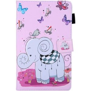 Animaux Rose Coque Tablette Pour Samsung Tab A 8.0 Pouces 2019 T290/T295 360 Antichoc Protecteur Petit Éléphant Pu Cuir Etui A Rabat Pochette Housse De Protection Avec Fermeture Magnétique - Neuf