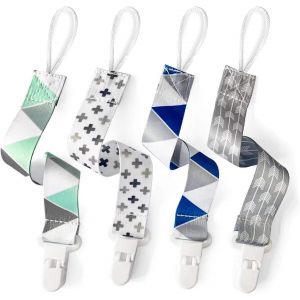 Attaches-Sucette B&eacute;b&eacute; Couleur Unie,Lot De 4 Lani&egrave;res Universelles Pour Gar&ccedil;ons Et Filles,Jouets De Dentition (Neutre) - Neuf