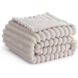 Ulteronixshop-Plaid Polaire Canape Beige - Couverture Douce 150x200 XL Pour Lit 1 Personne, Chaude et Epaisse Pour l'Hiver - Neuf