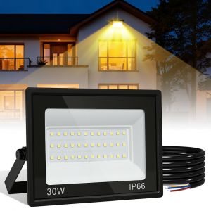 30w Projecteur Led Ext&eacute;rieur Projecteur Floodlight Ip66 &Eacute;tanche Projecteur Ext&eacute;rieur Pour Terrain De Sport Garage 3000k Blanc Chaud - Neuf