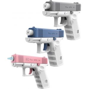 Pistolet A Eau 3 Pièces Pistolets À Eau Pour Enfant Longue Portée 10 Mètres Pour La Piscine Extérieure Et La Plage,Aux Jeux D'eau D'été Pour Enfants(Gris/Bleu/Rose) - Neuf