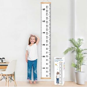 Tableau De Croissance De Bébé Toile Tenture Murale Règles De Mesure Pour Enfants Garçons Filles Décoration De Chambre D'enfant Hauteur Amovible Et Courbe De Croissance 7,9 X 79 Pouces - Neuf