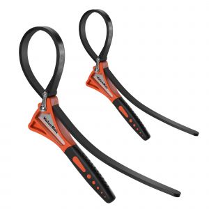 Cle a Sangle en Caoutchouc ValueMax, 2 Pieces Cle a Filtre a Huile 460 mm et 630 mm, Cle a Sangle Reglable, Cle Universe Max Tension 2000N pour Reparations de Plomberie Pomme de Douche Robinet - Neuf