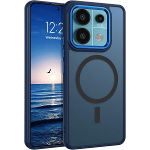 Xiaomi Redmi Note 13 Pro 5g Coque,Magn&eacute;tique Compatible Avec Magsafe Case, Etui De Protection Translucide Mat Antichoc, Housse De T&eacute;l&eacute;phone Xiaomi Redmi Note 13 Pro 5g, Bleu Marine[Mag5297685] - Neuf