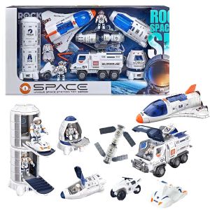 Jouet Interactif Avec Astronautes, Station Spatiale, Navette Spatiale, V&eacute;hicule Spatial Et Accessoires, Kit Complet - Neuf