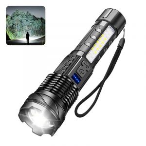 Hutp-Lampe De Poche Led Torche Rechargeable Haute Puissance Lumière Forte Lampe De Poche Longue Portée Lampe Zoom Tactique Lanterne De Camping En Plein Air-1pc - Neuf
